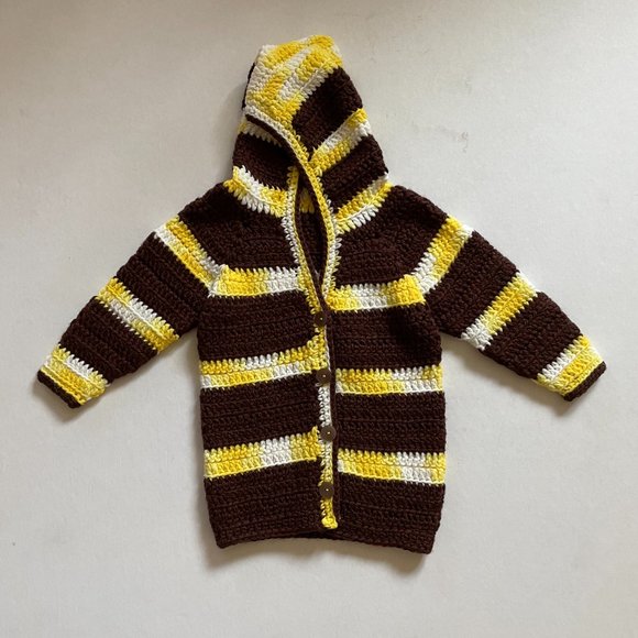 Crochet unisex jacket, Handmade Hoodie for toddler - Picture 7 of 11